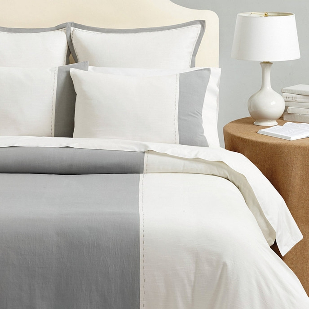Ballard Designs Addison Stiched Colorbock Duvet Cover